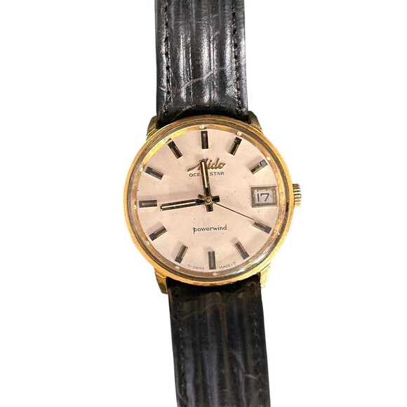 Mido Ocean Star‎ Powerwind Woman's Watch Black Leather Band
